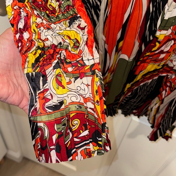 Alberto Makali Multicolor Abstract Button Down Crinkled Shirt - XL - Picture 7 of 7